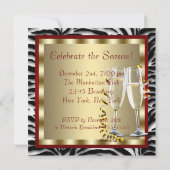 Invitation Chaussures Red High Heel Red Zebra Christmas Party (Dos)