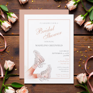 Invitation Chaussures Rétro Peach Mariage Enterrement de Vie