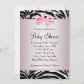 Invitation Chaussures rose noir Baby shower rose Zèbre (Dos)