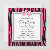 Invitation Chaussures rose noir Hot rose Baby shower Zèbre (Dos)