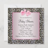 Invitation Chaussures rose Noir Pink Leopard Baby Girl Douche (Dos)