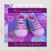 Invitation Chaussures roses d'invitations douces précieuses (Devant / Derrière)
