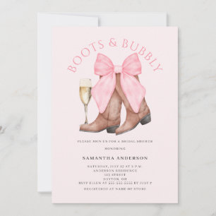 Invitation Chaussures roses pétillantes Western Mariage Fête