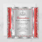 Invitation Chaussures rouges argentées pour les 15 ans de Qui (Devant)