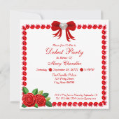 Invitation Chaussures Rouges, Bijoux Et Fleur Rose 18e Annive (Dos)