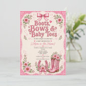 Invitation Chaussures, Rubans et Petits Pieds de Bébé Fille B (Debout devant)
