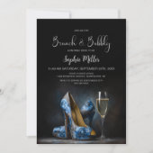 Invitation Chaussures Stiletto Florales Bleues Brunch et Bubb (Devant)