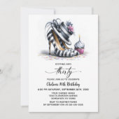 Invitation Chaussures Stiletto Rayées 30e Anniversaire (Devant)