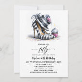 Invitation Chaussures Stiletto Rayées 50e Anniversaire (Devant)