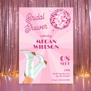 Invitation Chaussures super roses disco balle nuptiale douche