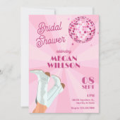 Invitation Chaussures super roses disco balle nuptiale douche (Devant)