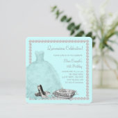 Invitation Chaussures Tiara High Heel Turquoise Blue Quincean (Debout devant)