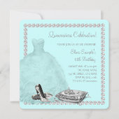 Invitation Chaussures Tiara High Heel Turquoise Blue Quincean (Devant)