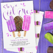 Invitation Chaussures un Cool Une fille Popsicle premier anni