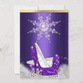 Invitation Chaussures violet haute talon argent Soeur Anniver (Dos)