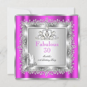 Invitation Chaussures Violet Rose Argent Fête des 30 ans Fabu