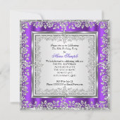 Invitation Chaussures Violettes Argentées Fête Incroyable 30 (Dos)
