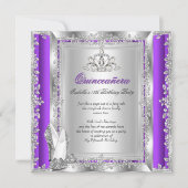 Invitation Chaussures violettes argentées pour les 15 ans de  (Devant)