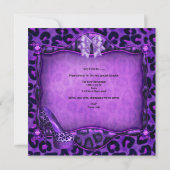 Invitation Chaussures violettes léopard noir pour enterrement (Dos)