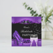 Invitation Chaussures violettes léopard noir pour enterrement (Debout devant)