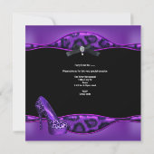 Invitation Chaussures violettes léopard noir pour enterrement (Dos)