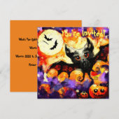 Invitation Chauve-lune d'Halloween Jack-o-Lantern (Devant / Derrière)