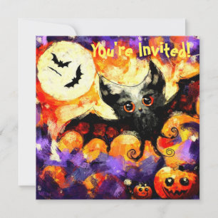 Invitation Chauve-lune d'Halloween Jack-o-Lantern