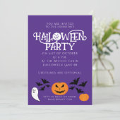 Invitation Chauve-souris citrouilles de la fête d'Halloween s (Debout devant)