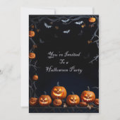 Invitation Chauve-souris et Jack-O-Lanterns Halloween (Devant)