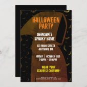 Invitation Chauve-souris faucheuse Halloween (Devant / Derrière)