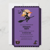 Invitation Chauve-souris violette Black Halloween Party (Devant)