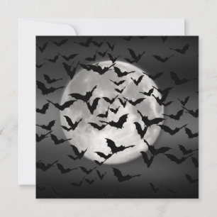 Invitation Chauves-souris et une pleine lune Soirée Halloween