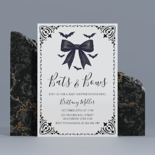 Invitation Chauves-souris et vaches Halloween Baby shower Inv