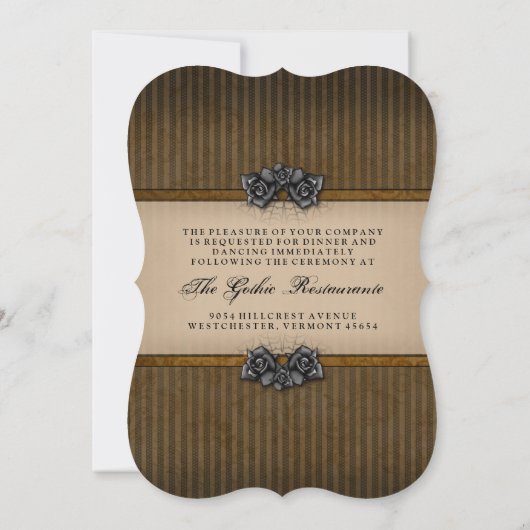 Invitation Chauves-souris gothiques Brown Halloween RÉCEPTION (Dos)