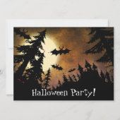 Invitation Chauves-souris Halloween personnalisées, château É (Devant)