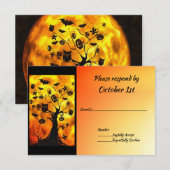 Invitation Chauves-souris & Hiboux dans un Arbre Mariage de l (Devant / Derrière)