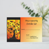 Invitation Chauves-souris & hiboux dans un arbre pour une fêt (Debout devant)