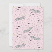 Invitation Chauves-souris roses Éffrayant Baby shower mignon (Dos)