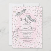 Invitation Chauves-souris roses Éffrayant Baby shower mignon (Devant)