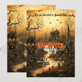 Invitation Chauves-souris rustiques de village Régler Sun Hal (Devant / Derrière)