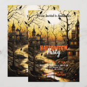 Invitation Chauves-souris rustiques de village Régler Sun Hal (Devant / Derrière)