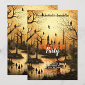 Invitation Chauves-souris rustiques de village Régler Sun Hal (Devant / Derrière)