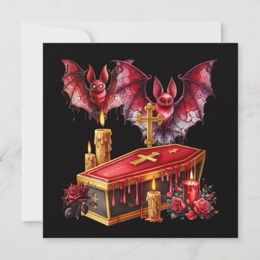 Invitation Chauves-souris vampires (Devant)