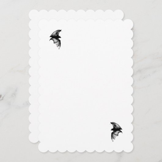 Invitation Chauves-souris vampires gothiques (Devant / Derrière)