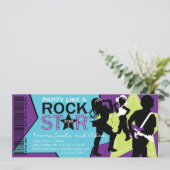 Invitation Chaux de pourpre d'anniversaire de bande de (Debout devant)