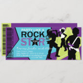 Invitation Chaux de pourpre d'anniversaire de bande de (Devant / Derrière)