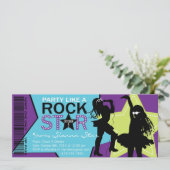 Invitation Chaux de pourpre d'anniversaire de bande de fille (Debout devant)