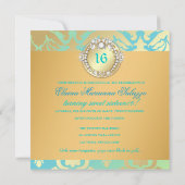 Invitation chaux de turquoise du bonbon 16 à la Reine du (Dos)