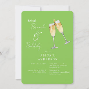 Invitation Chaux Green Champagne Bridal Brunch Douche