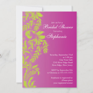 Invitation Chaux moderne et Fête de la mariée rose de remous